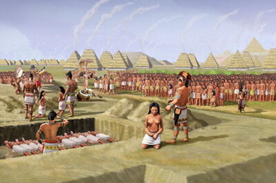 Why did early human societies practice violent human sacrifice?