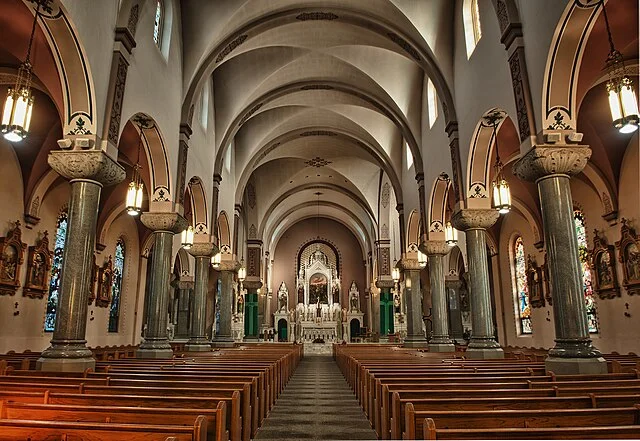 The interior of the Cathedral of the Plains in Victoria, Kansas